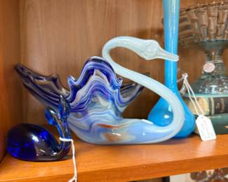 Hand Blown Glass Swan