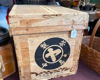 Original Japanese 1930 Tea Chest Lined with Tin