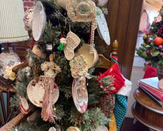 Vintage Christmas tree and ornaments