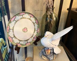dove figurine, decorative plate
