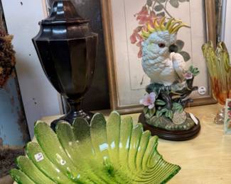 Beautiful green glass bowl