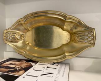 Vintage Brass Art Nouveau tray, has hanger so could be used as part of a gallery wall or in a kitchen.
