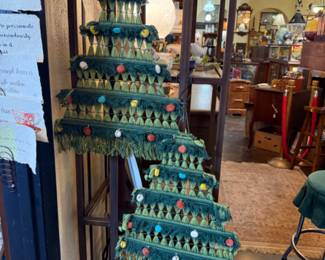 vintage macrame Christmas trees
