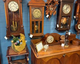 Many beautiful vintage timepieces reworked and restored by a master clocksmith