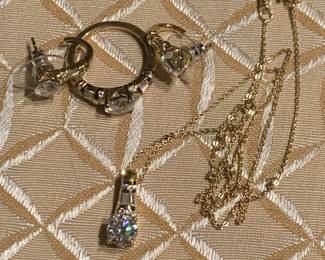 Sterling Silver Set with Cubic Zirconia  