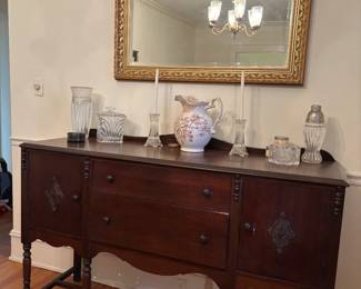 Sideboard, Gold Framed Mirror