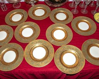 Set of Royal Worcester Gold Gilt Plates