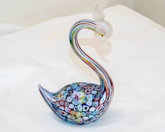 Murano Millefiori Swan