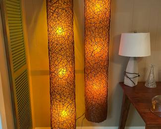 Pair of Ibiza style decor lights. H-76" W-12"