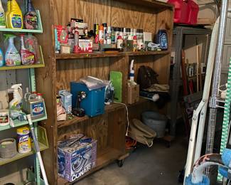 This item is AVAILABLE FOR PRESALE.  Wood shelf unit on wheels on both ends and middle. W-80" D-24" H-82"  $149 plus applicable sales tax. Presale ends January7th