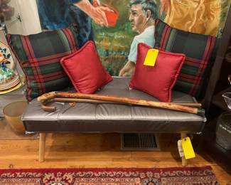 Metallic gray tufted bench $70 + tax