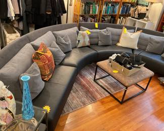 Curved 4 piece sectional sofa (depth=35” height of seat=14” height of back=30” length of each section=58”) $3500 + tax