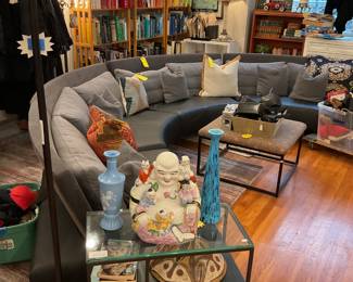 Curved 4 piece sectional sofa (depth=35” height of seat=14” height of back=30” length of each section=58”) $3500 + tax