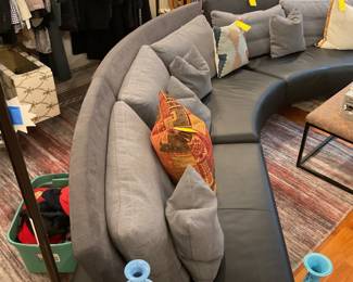 Curved 4 piece sectional sofa (depth=35” height of seat=14” height of back=30” length of each section=58”) $3500 + tax