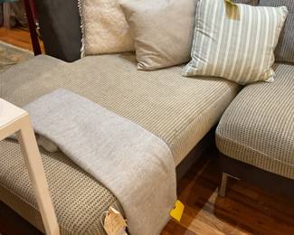 Charcoal and cray colored 3-piece sectional couch (length=13” height of seat=17” height of seat=64”) $1400 + tax