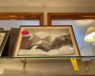 S. Martyl “Glacial Stripe” acrylic watercolor on handmade paper signed $245 + tax