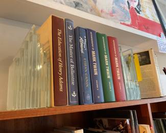 Pair of Andrew Pearson art deco stepped glass bookends $56 + tax