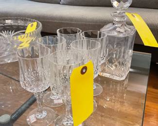 Cut crystal decanter $28 + tax