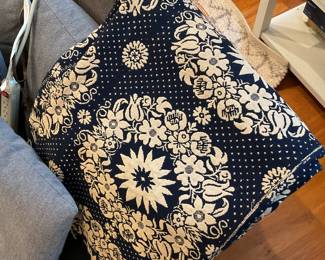 Hand dyed indigo tapestry