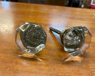 Antique Large Glass Door Knobs