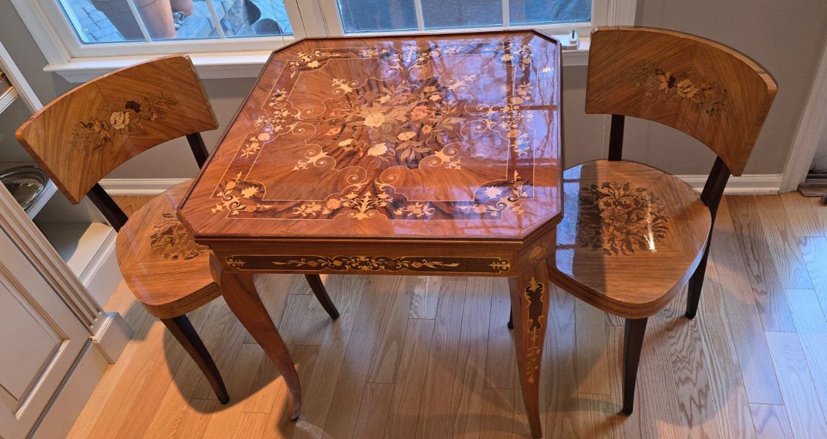 Vintage Italian Inlaid Gaming Table