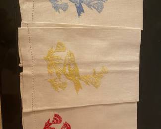 Embroidered tea towels