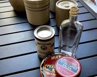 Vintage J R Watkins items - Antique Crocks - Marshall TX Pottery