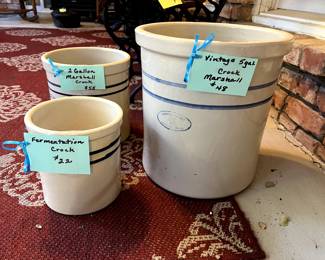 Vintage Marshall Pottery Crocks