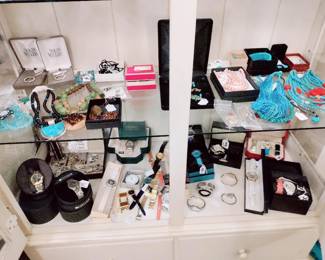 CABINET FULL OF FINE JEWELRY, TURQUOISE, PEARLS, WATCHES