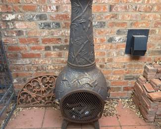 Blue Rooster Dragonfly Chiminea 