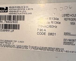 KENMORE REFRIGERATOR