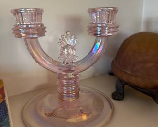 Fenton lead crystal candlestick holder