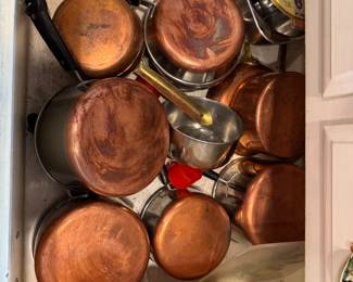 Revere ware and copper pans