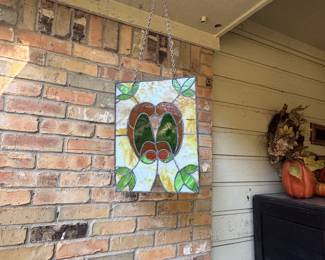 Several pretty pieces of stained glass