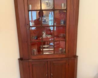 Antique Pine Corner Cupboard