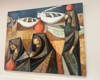 Original art by Lucio Rancci
1982
(water carriers on the beach)
40" x50"
This item is featured on the online sale as well
Very interesting piece of art to add to your Collection
