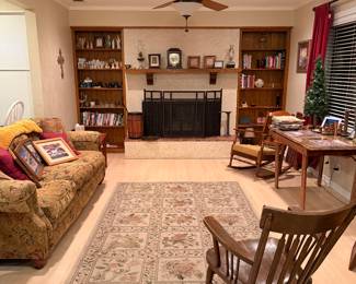 Books, rocking chairs, old newspapers