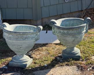 (2) Cement Planters
