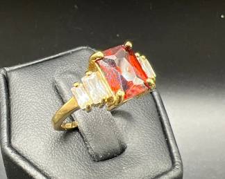 Sterling Silver Gold Vermeil Jewelry — Ring Size 7.25