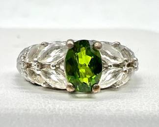 Sterling Silver Peridot Ring Stamped 925 — Size 6