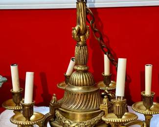Georgian Style Ornate Brass Chandelier