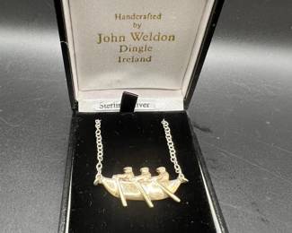 Sterling Silver Irish Rowing Regatta Pendant Necklace by John Weldon Jewelers