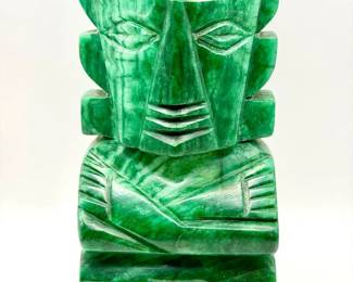 HUGE Hei Tiki figure — Malachite or Dyed Green Stone