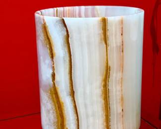 Banded Onyx Waste Basket