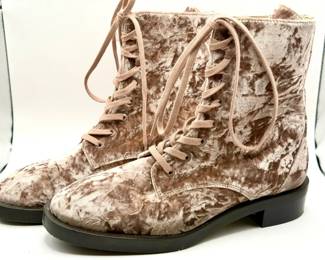 Stuart Weitzman Sondra Sleek Crushed Velvet Booties 6B