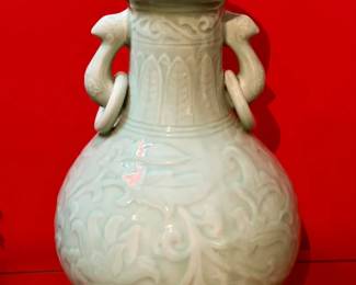 Large Chinese Longquan celadon vase