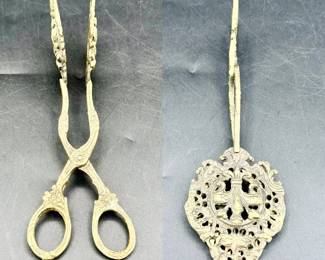 Ornate Scissor-Handle Tongs
