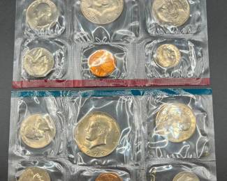 (2) 1979 United States Mint Uncirculated Sets featuring Kennedy Halves & Anthony Dollar Coins