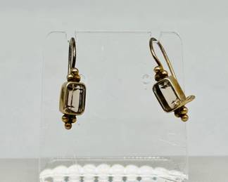 925 Sterling Silver Gold Vermeil Earrings with Gemstones — Vintage Jewelry