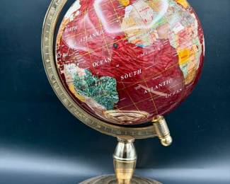 Vintage Gemstone World Globe